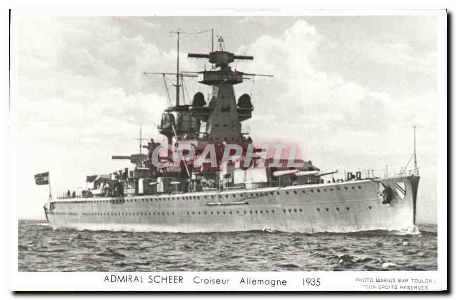 CPM Bateau Guerre Admiral Scheer Croiseur Allemagne 1935