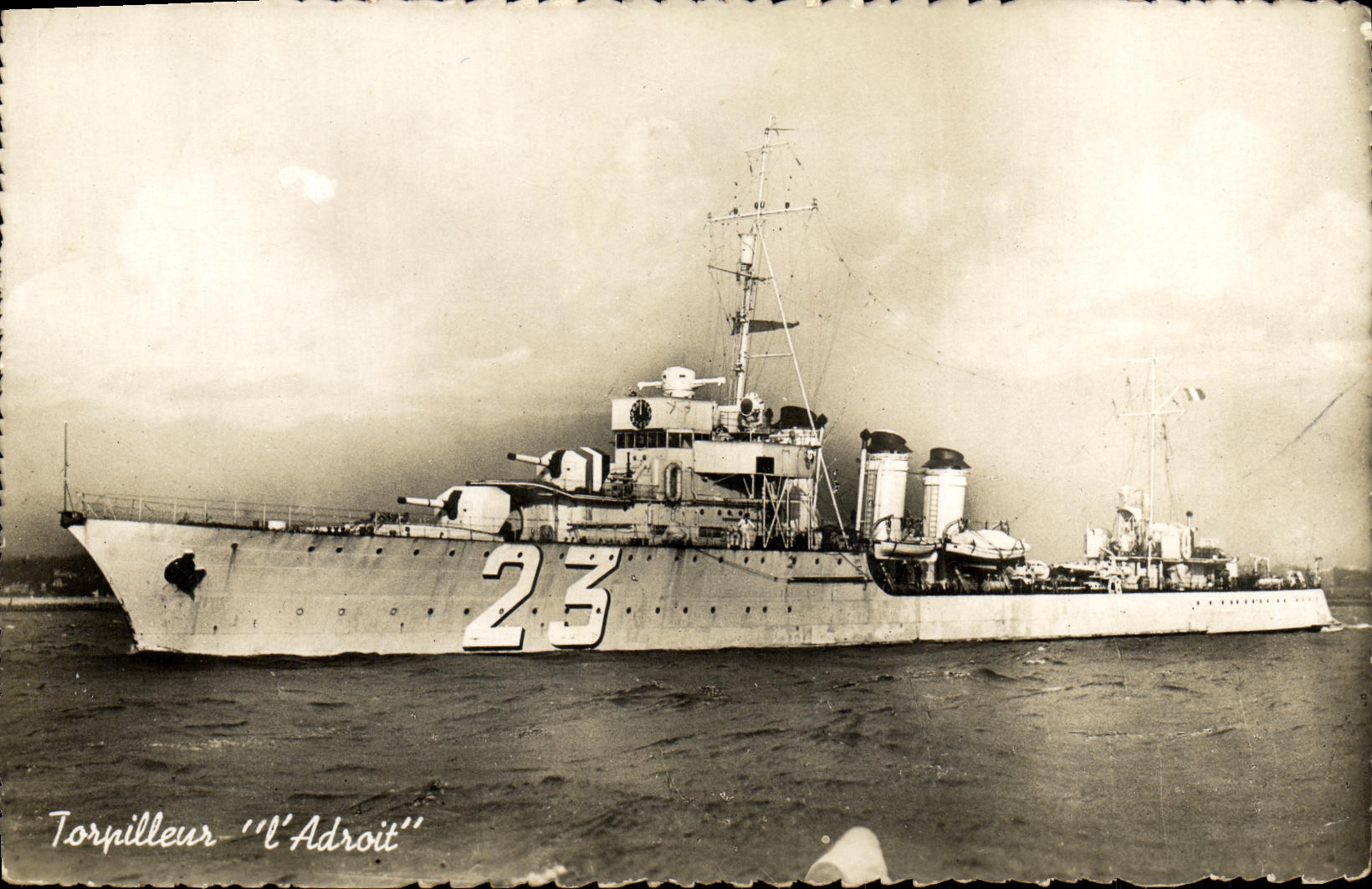 CPSM Bateau Guerre Torpilleur l Adroit