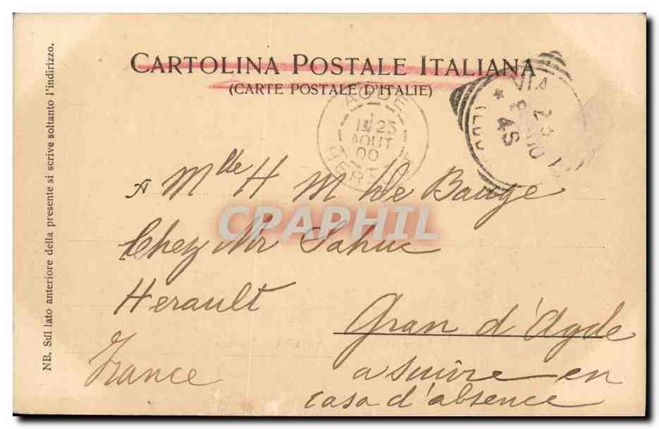 R. Incrociatore italiano «Affondatore» — Ed. Vierbùcher, Milano No. 1912 — Verso
