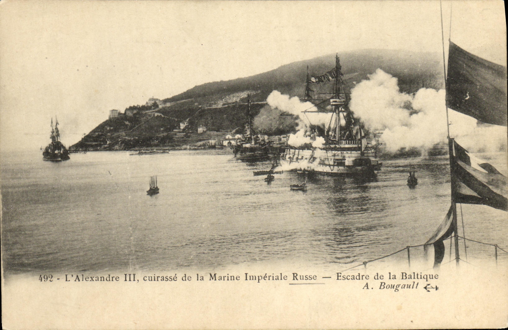 CPA Bateau Guerre L Alexandre lll cuirasse de la Marine Imperiale Rusee Escarde de la Baltique