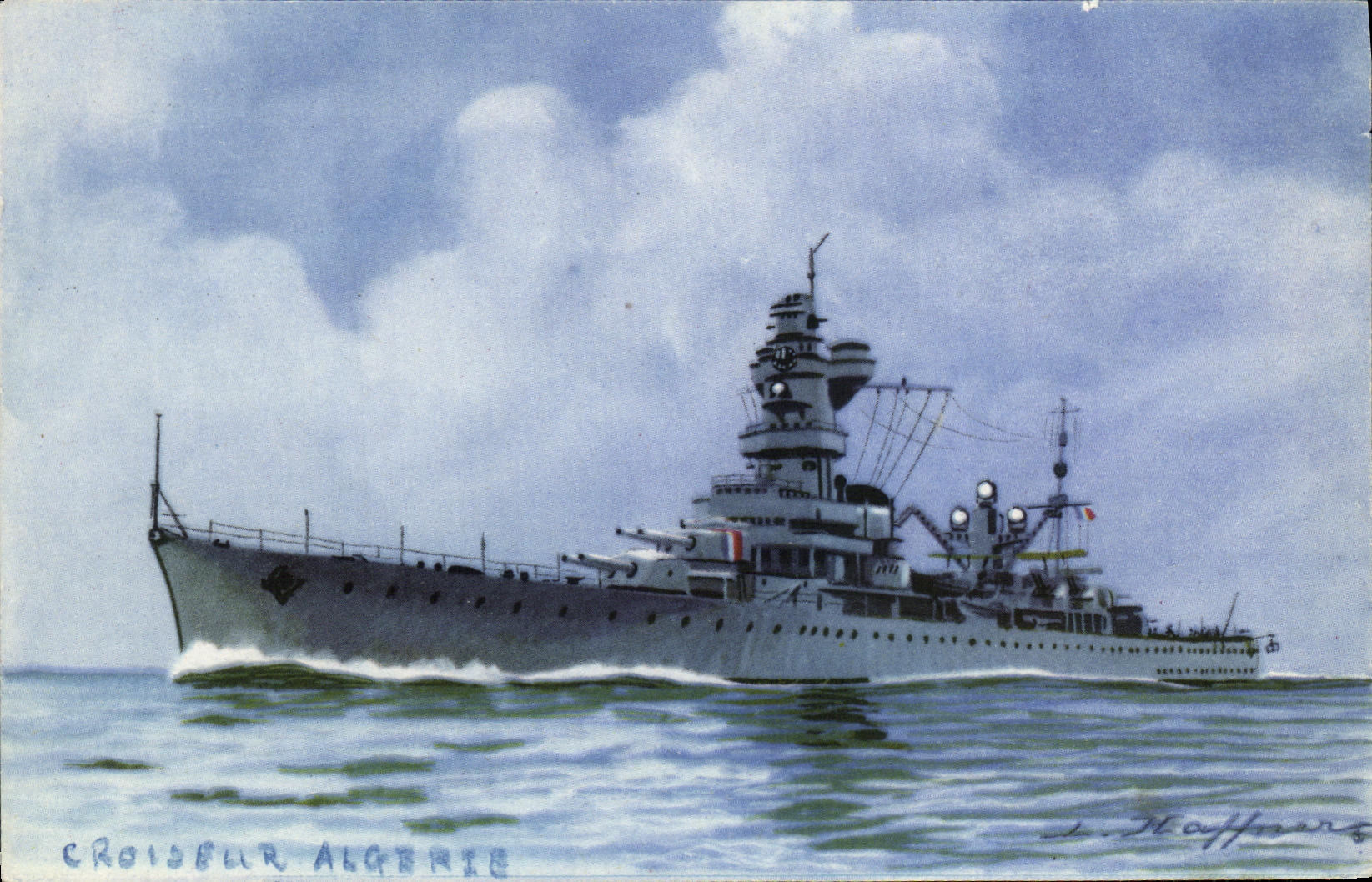 CPA Bateau Guerre Croiseur Algerie Haffner