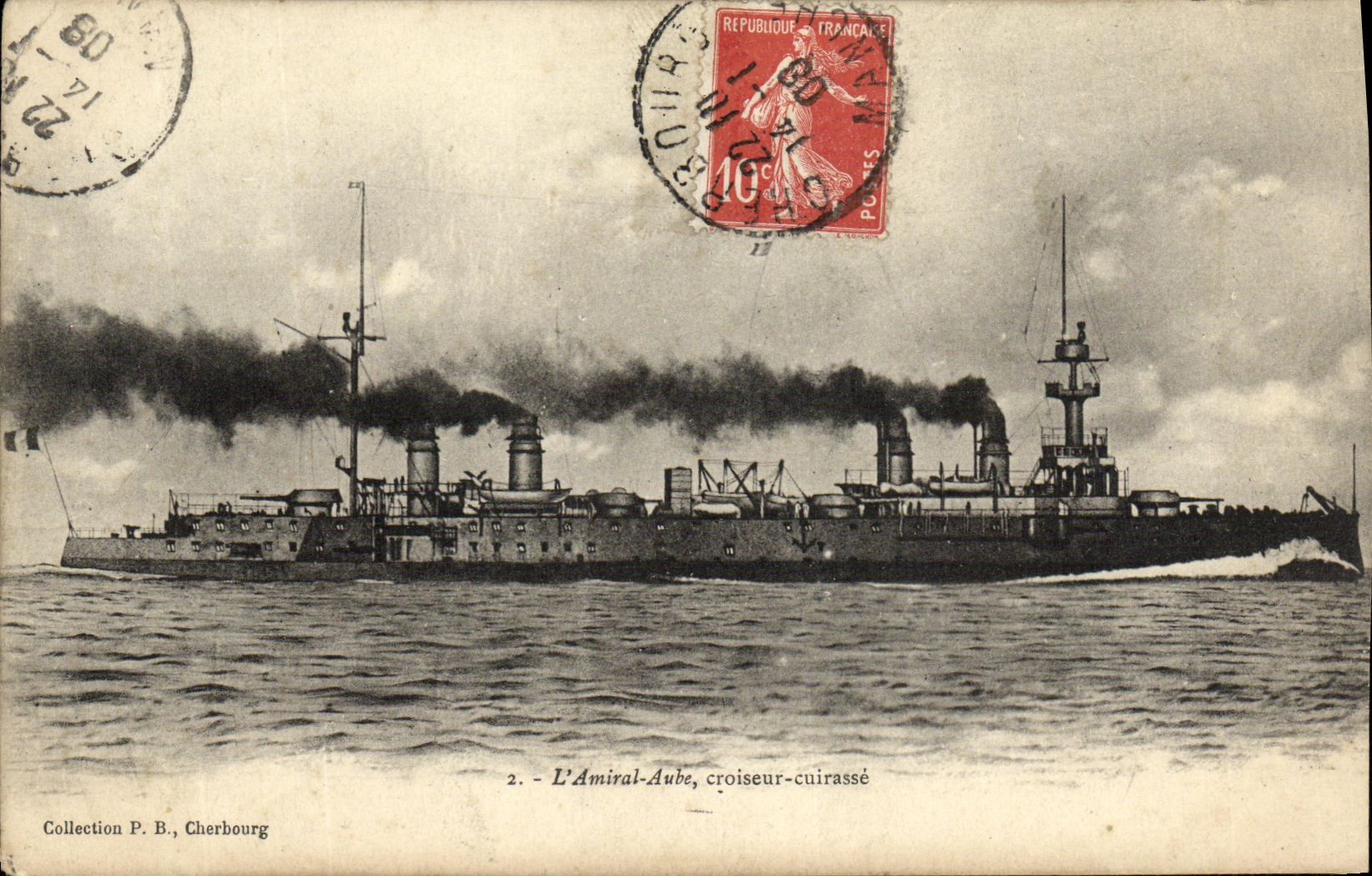 L'Amiral-Aube, croiseur-cuirassé — Cherbourg — Collection P. B.