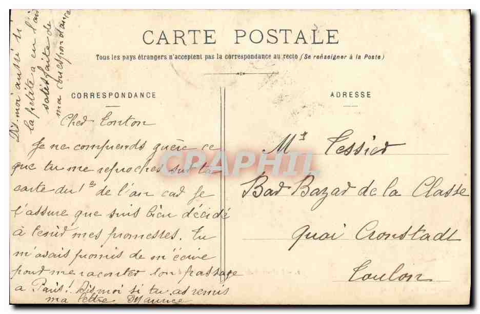 L'Amiral-Aube, croiseur-cuirassé — Cherbourg — Collection P. B. — Achterkant