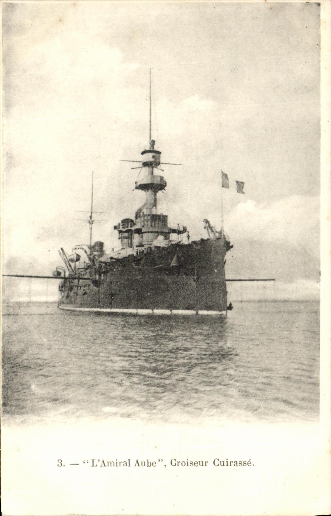 CPA Bateau Guerre L Amrial Aube Croiseur cuirasse 