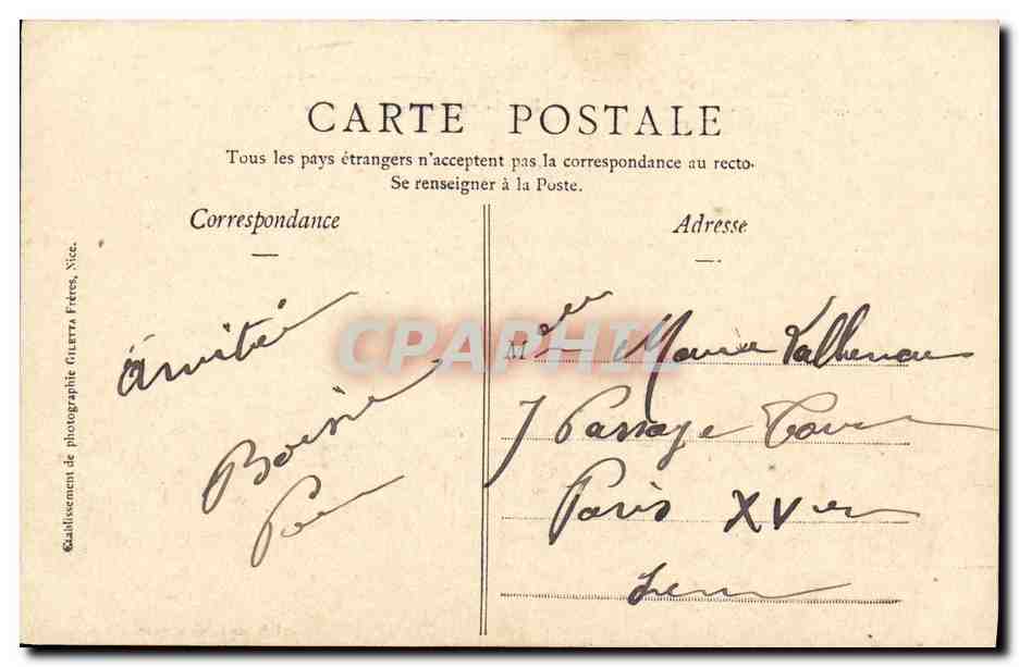 Amiral Baudin — cuirassé d'escadre — Édition Giletra, phot., Nice. — Verso