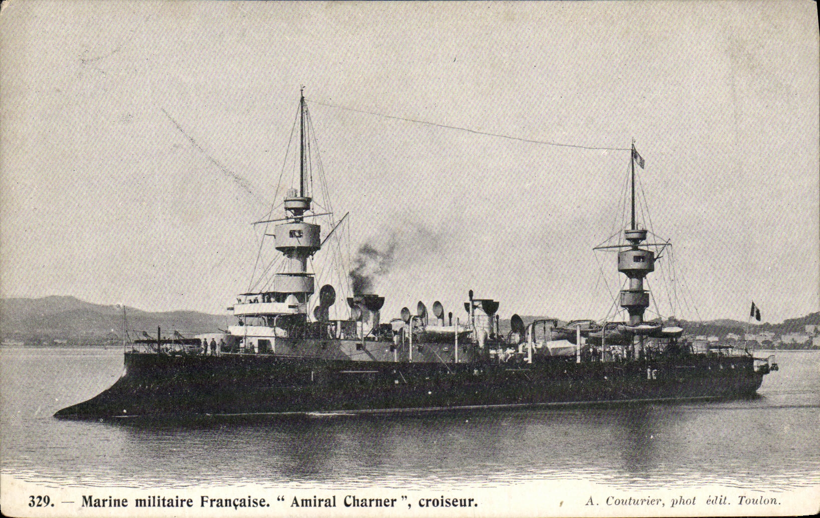 Amiral Charner — croiseur — A. Couturier, phot édit. Toulon, n°329
