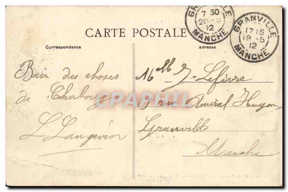 CPA Bateau Guerre Cherbourg L Amiral Trehouart dans l Arsenal — Rückseite