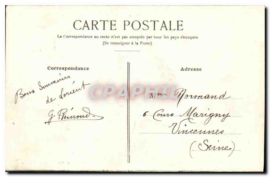 « Amiral-Tréhouart », garde-côtes — Collection H. Laurent, Port-Louis — Verso