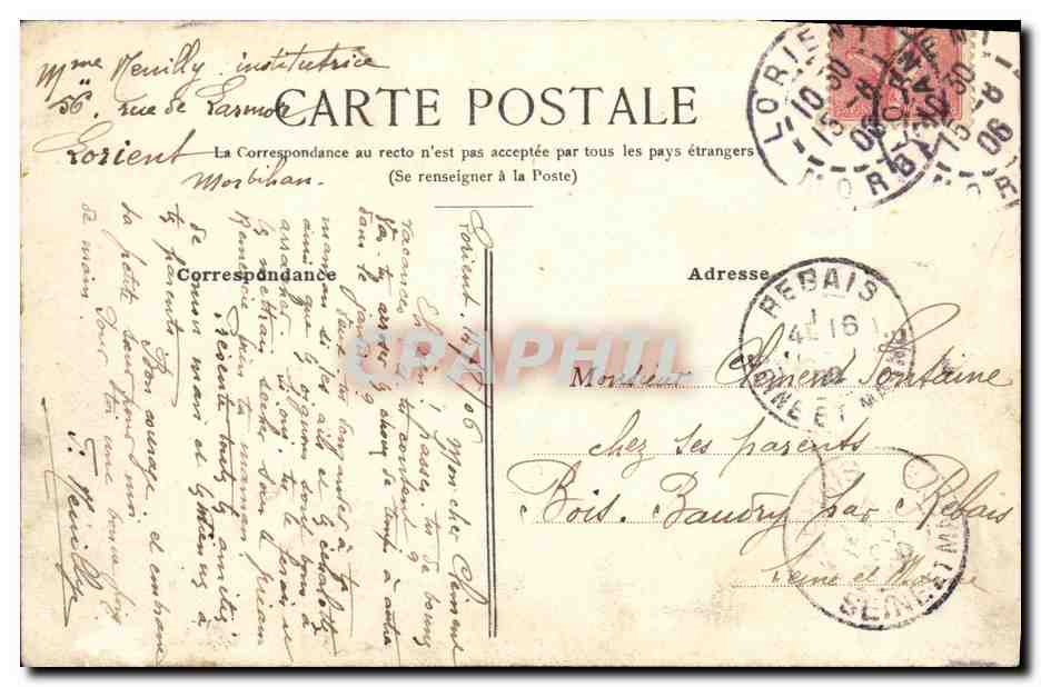 CPA Bateau Guerre Amiral Trehouart garde cotes cuirasse — Verso