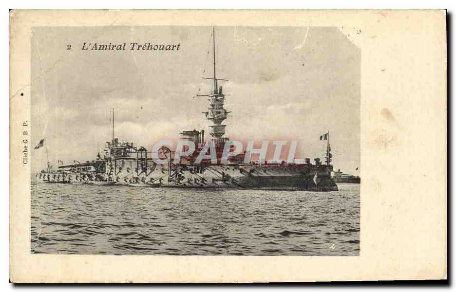 CPA Bateau Guerre L Amiral Trehouart