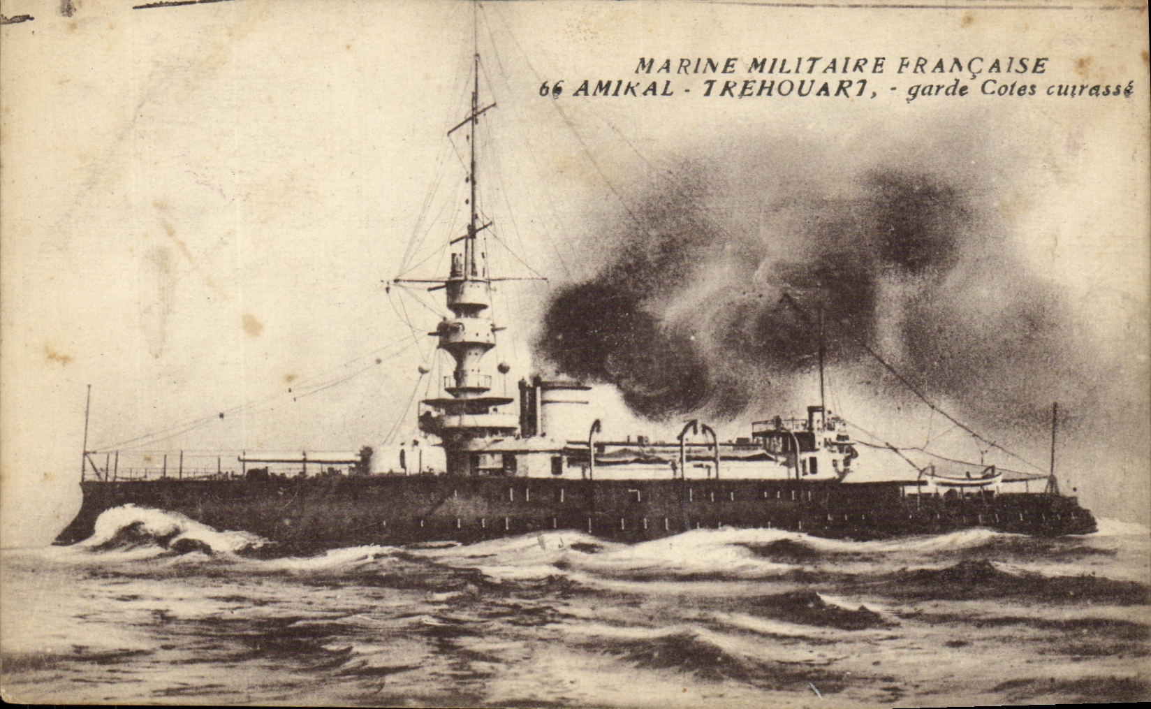 Croiseur de la Marine Militaire Française — 66 AMIKAL - TRÉHOUAR1 — garde Côtes cuirassé