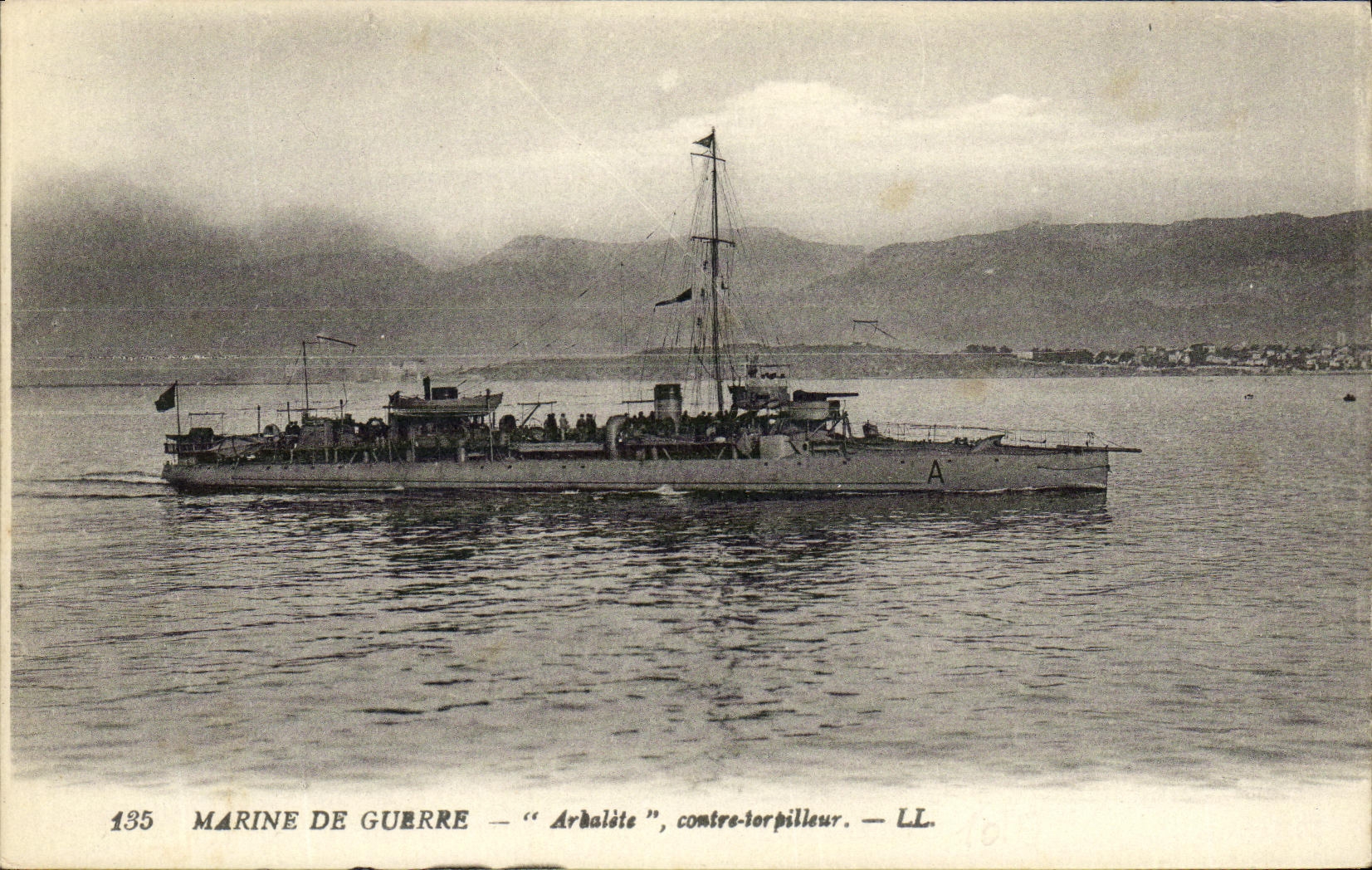CPA Bateau Guerre Marine de Guerre Arbalete Contre torpilleur 