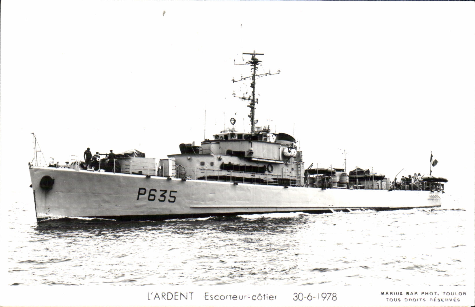 CPM Bateau Guerre L Ardent Escorteur cotier 1978