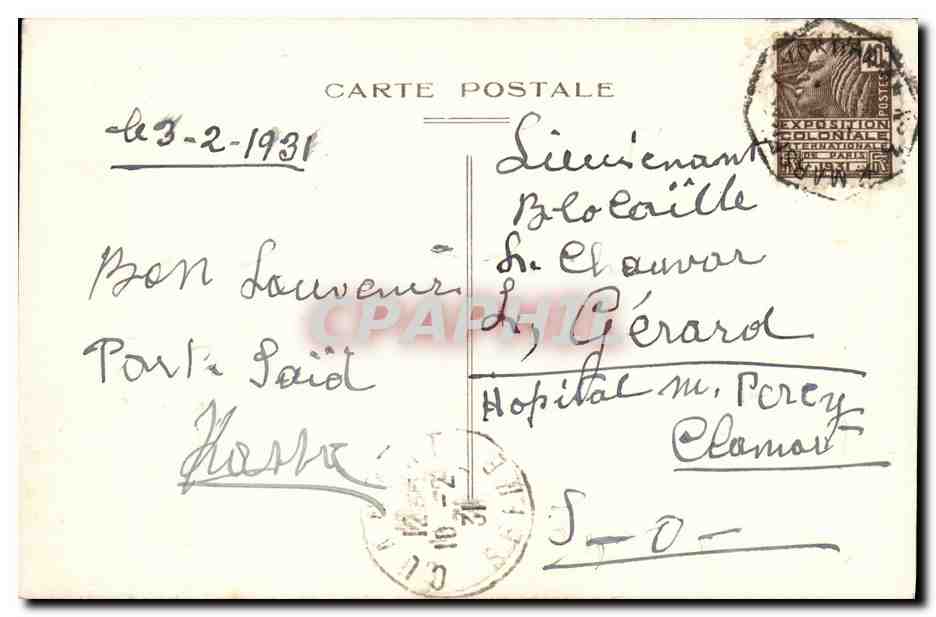 S.S. DIARTAGNAN — Compagnie des Messageries Maritimes — Éditeur H. Grimaud, 99, Rue de la République, Marseille — Achterkant