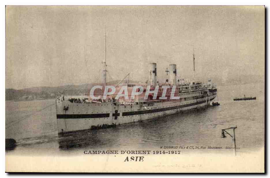 Navire de guerre — Campagne d'Orient 1914-1917 — H. Grimaud Fils & Cie, 54, rue Mazenod, Mâcon