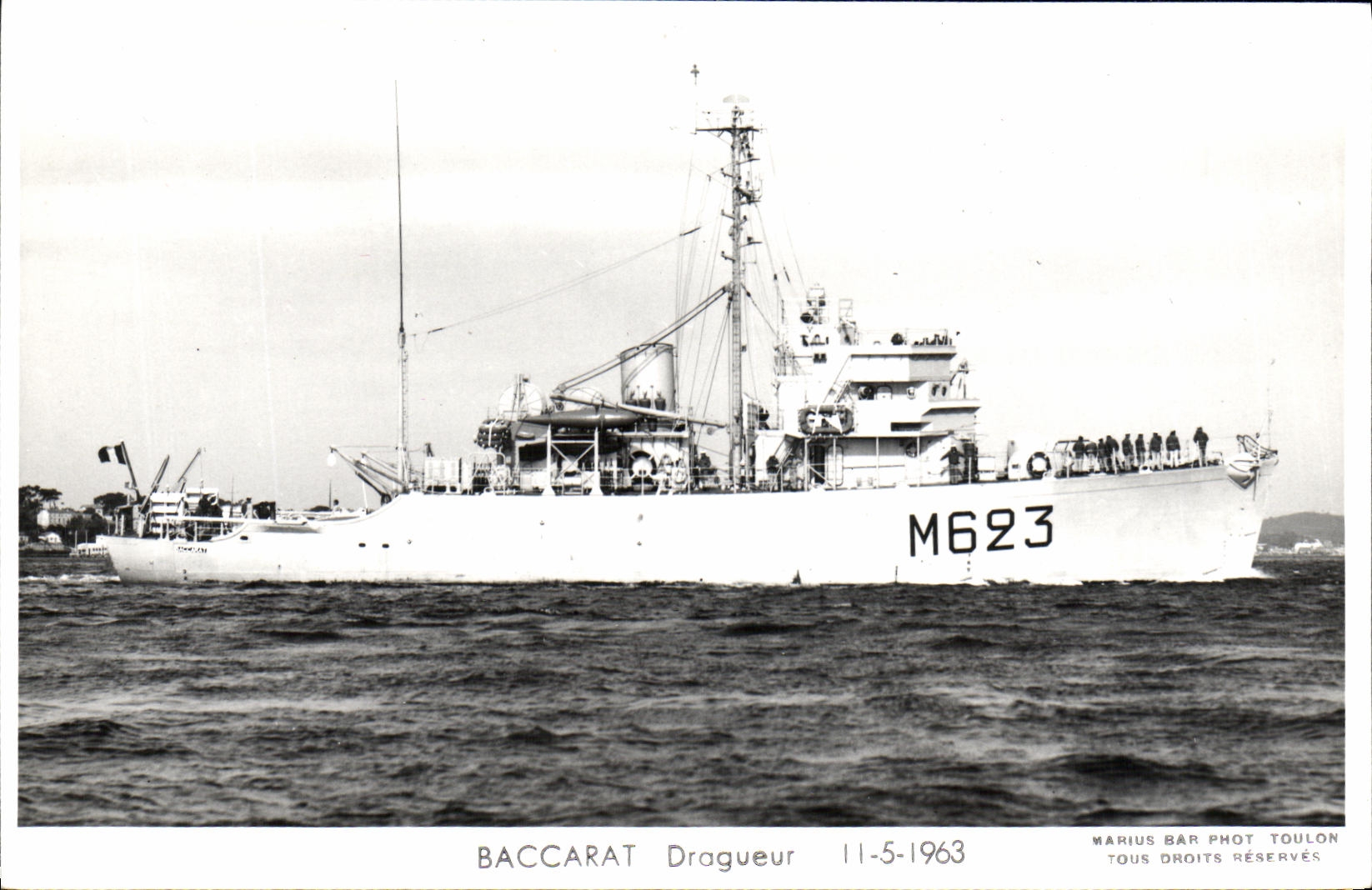 CPA Bateau Guerre Baccarat Dragueur 1963