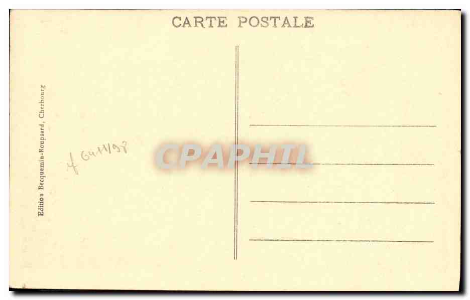 CPA Bateau Guerre Cherbourg Le Cuirasse Porte Avions Bearn — Verso