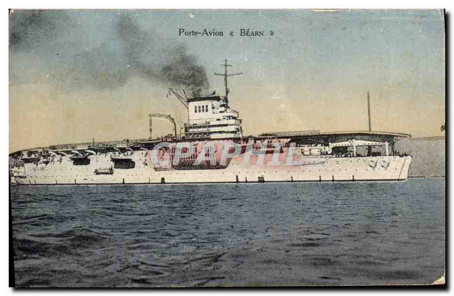 CPA Bateau Guerre Porte Avion Bearn