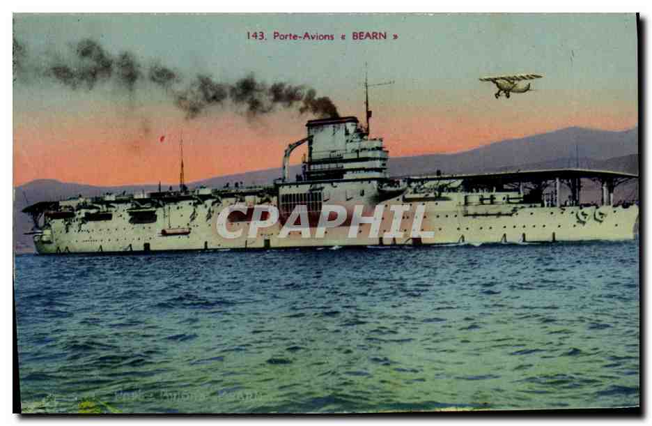 CPA Bateau Guerre Porte Avion Bearn