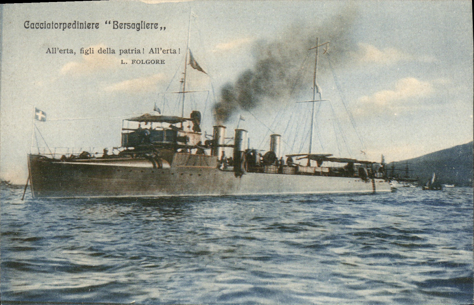 CPA Bateau Guerre Cacciatorpediniere Bersagliere