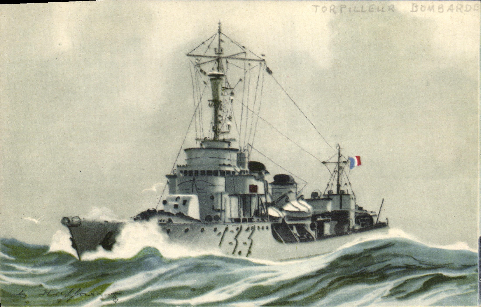 CPA Bateau Guerre Torpilleur Bombarde Haffner