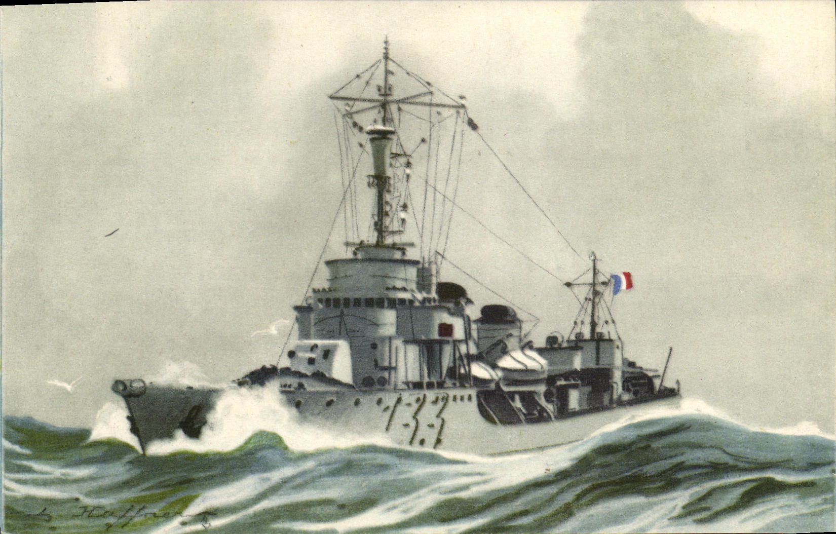 CPA Bateau Guerre Torpilleur Bombarde Haffner