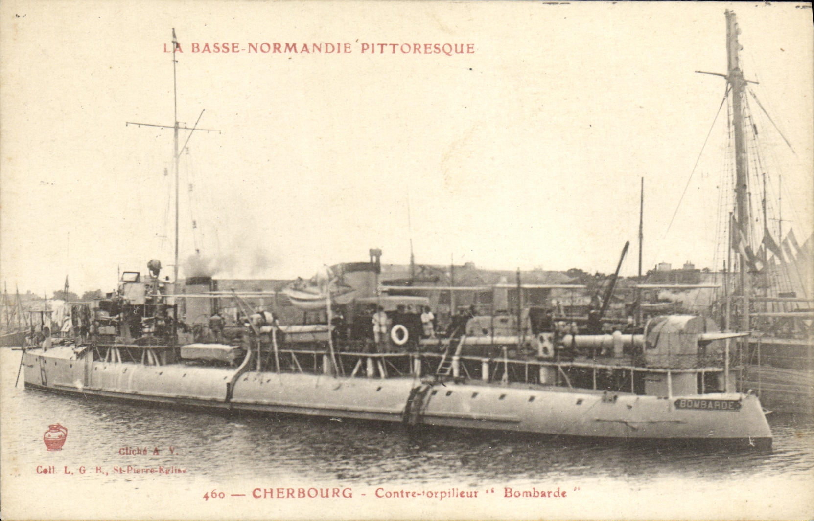 CPA Bateau Guerre Cherbourg Contre torpilleurs Bombarde 
