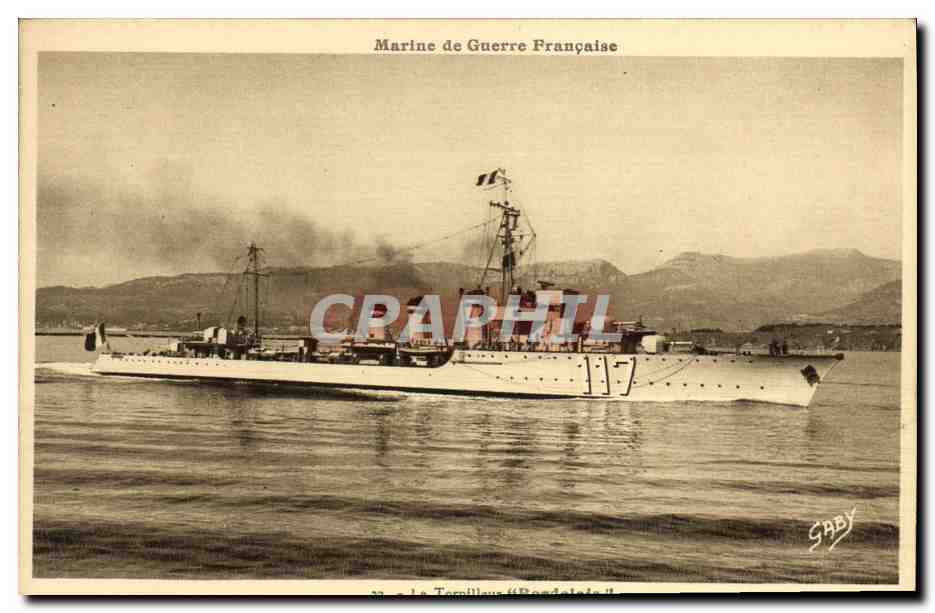 CPA Bateau Guerre Marine de Guerre Francaise Torpilleur Bordelais