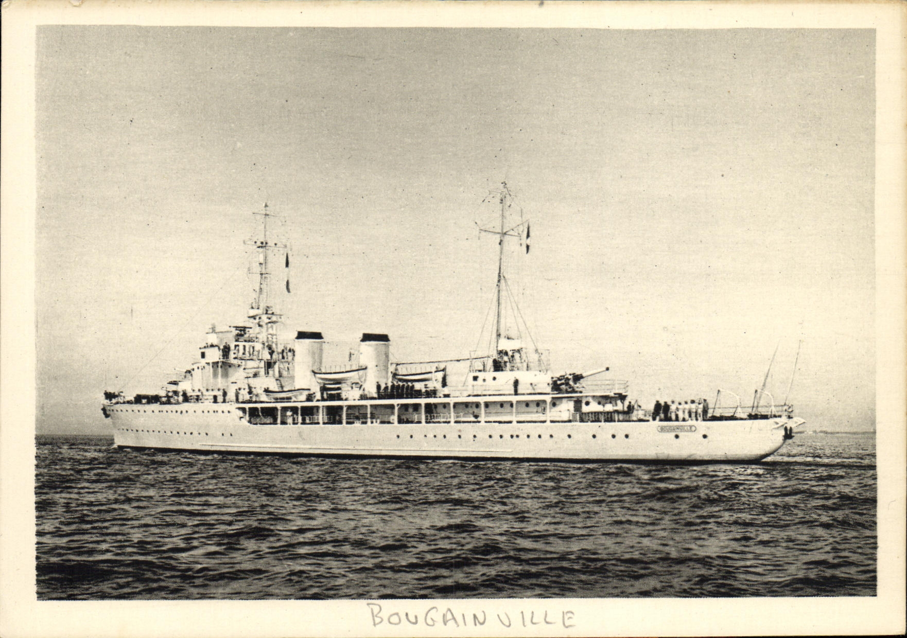 Antike Ansichtskarte Kriegsschiff Kolonial-Aviso Bougainville