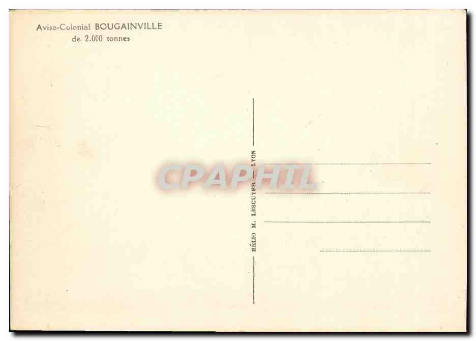 Antike Ansichtskarte Kriegsschiff Kolonial-Aviso Bougainville — Rückseite