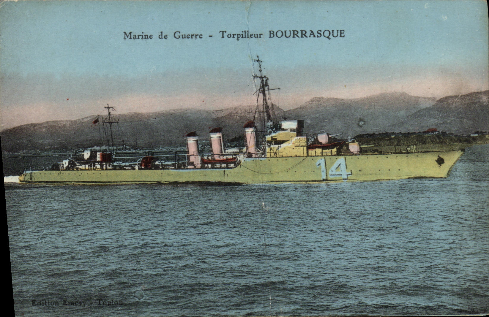 CPA Bateau Guerre Marine de Guerre Torpilleur Bourrasque