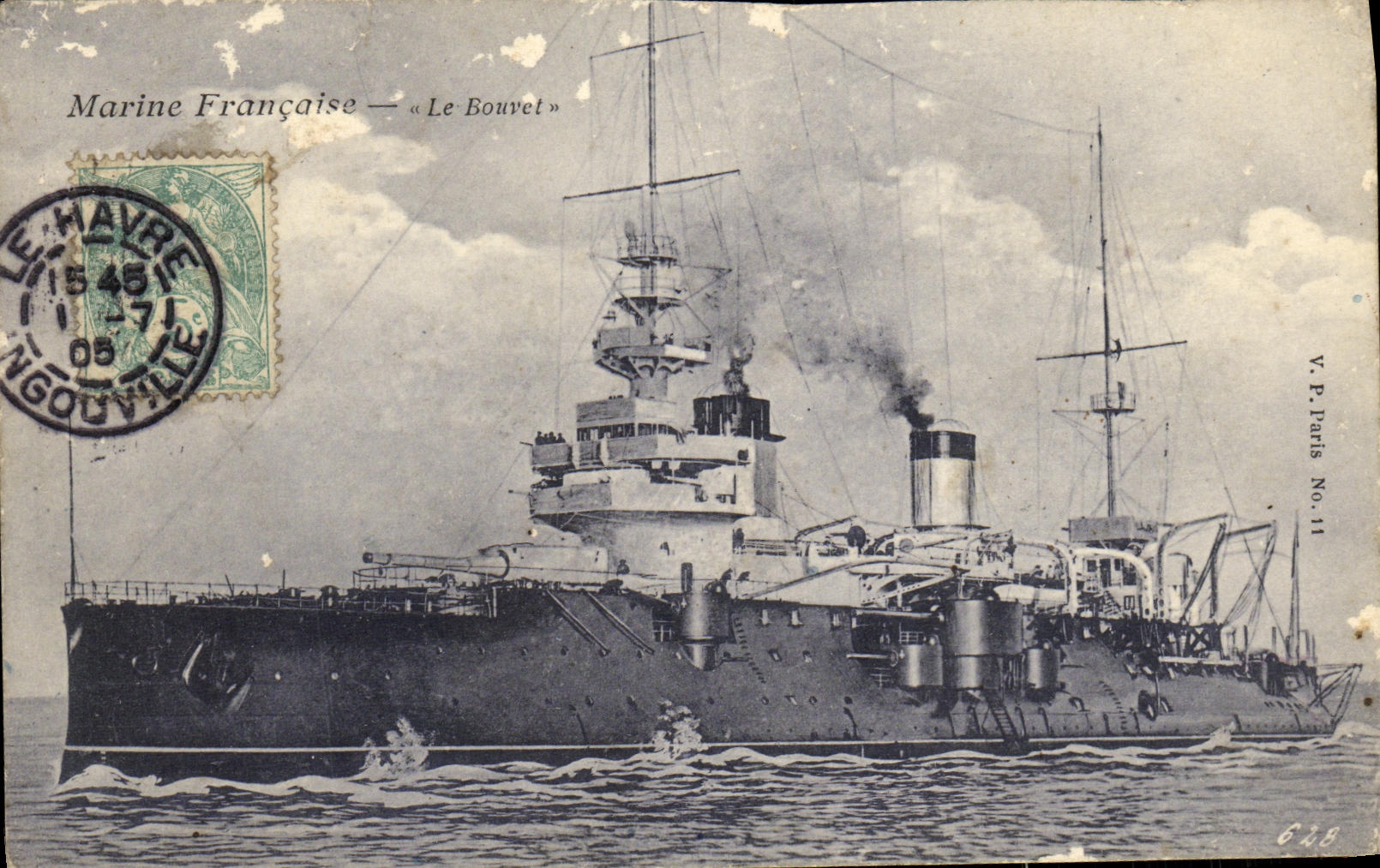 CPA Bateau Guerre Marine Francaise Le Bouvet
