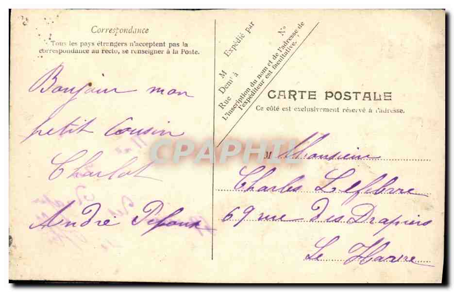 CPA Bateau Guerre Marine Francaise Le Bouvet — Verso