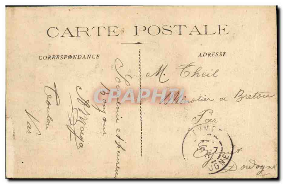 CPA Bateau Guerre Marine Militaire Francaise Bouvet Cuirasse d Escadre — Verso