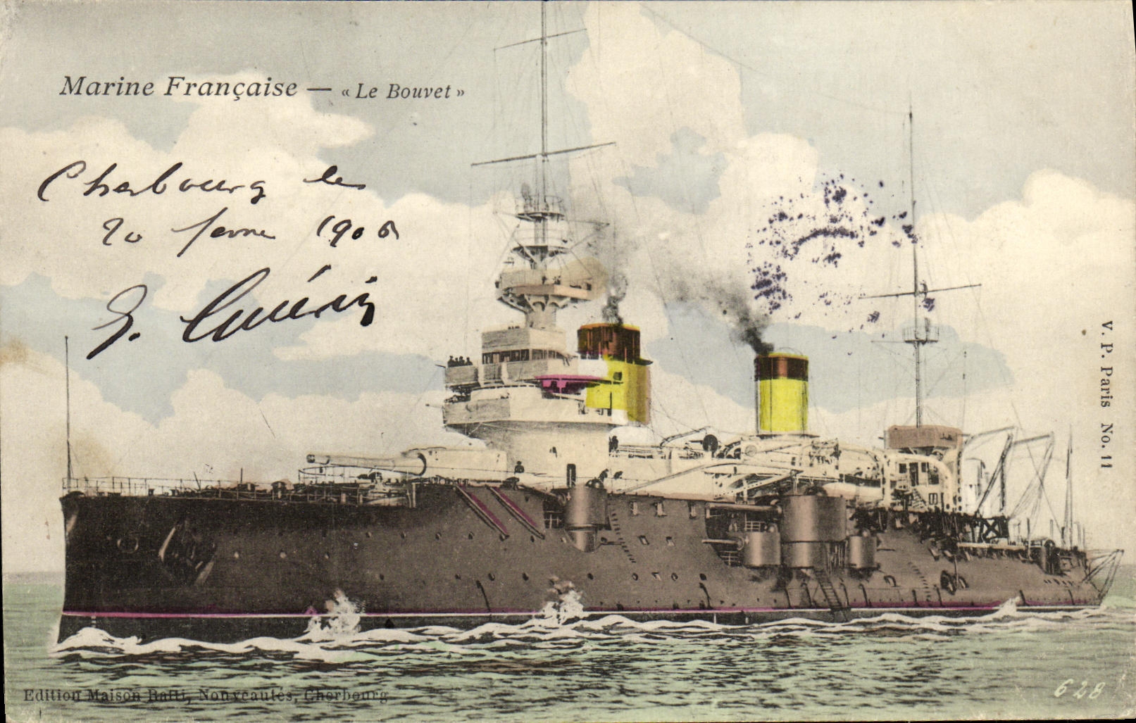 CPA Bateau Guerre Marine Francaise Le Bouvet 