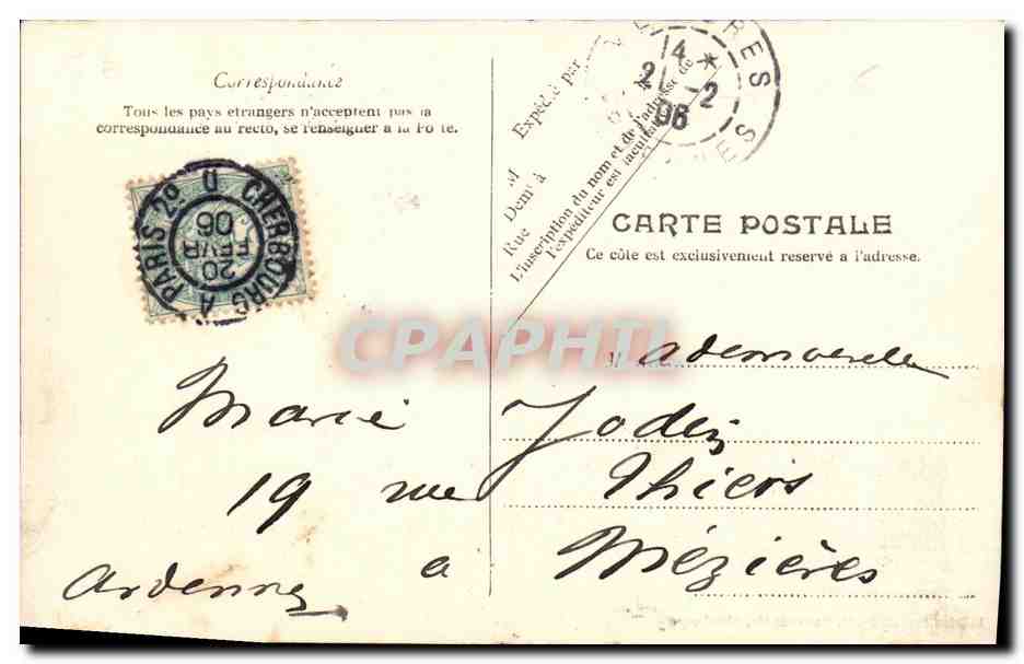 CPA Bateau Guerre Marine Francaise Le Bouvet  — Verso