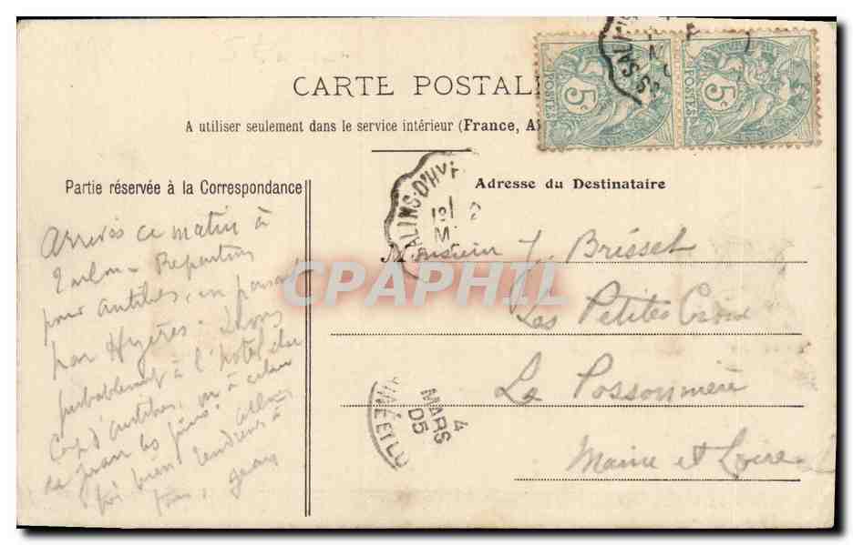 CPA Bateau Guerre Marine Militaire Francaise Bouvet Cuirasse d Escadre — Verso
