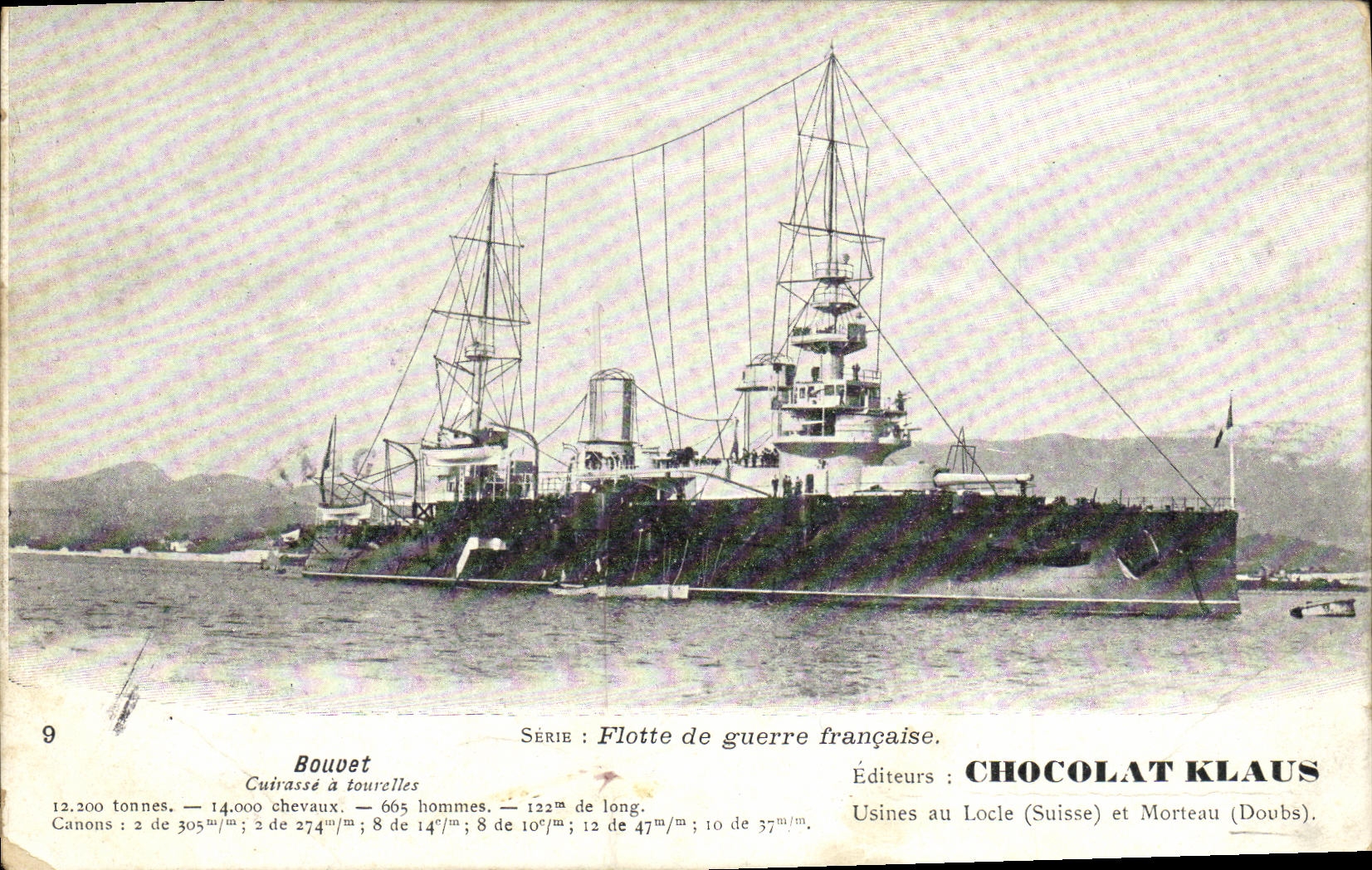 CPA Bateau Guerre Flotte de guerre francaise Bouvet Cuirasse a tourelles