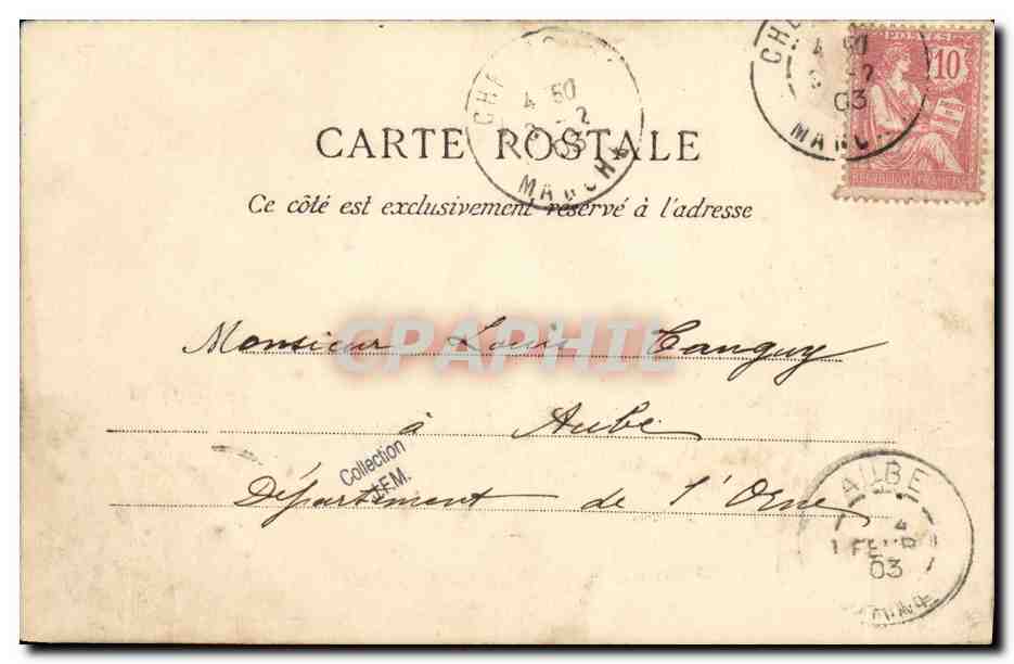 Bateau de guerre à Cherbourg — Carte postale n°544 — Éditeur Le Bétonnier — Verso