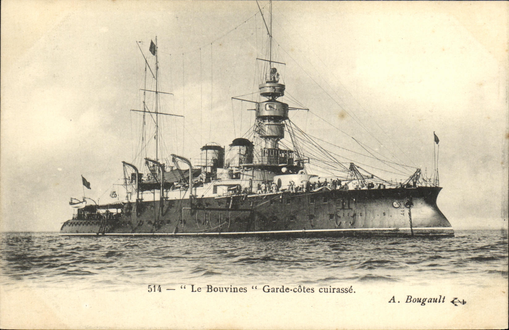 Le Bouvines — Garde-côtes cuirassé — A. Bougault n°514
