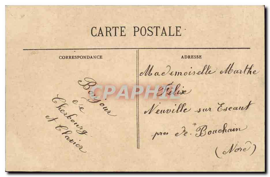 CPA Bateau Guerre Le Bouvines Cuirasse Garde Cotes — Verso