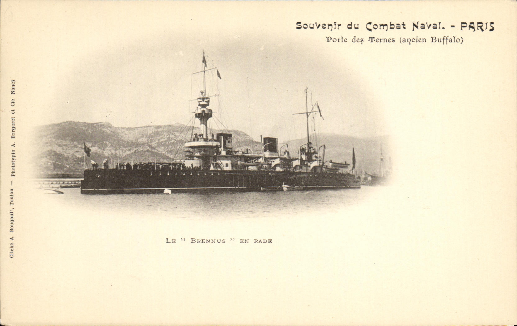 Le "Brennus" en rade — Souvenir du Combat Naval — Paris