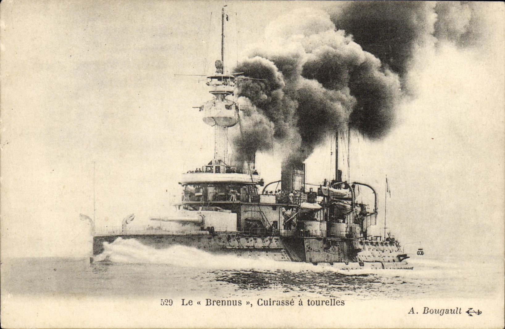 CPA Bateau Guerre Le Brennus Cuirasse a Tourelles