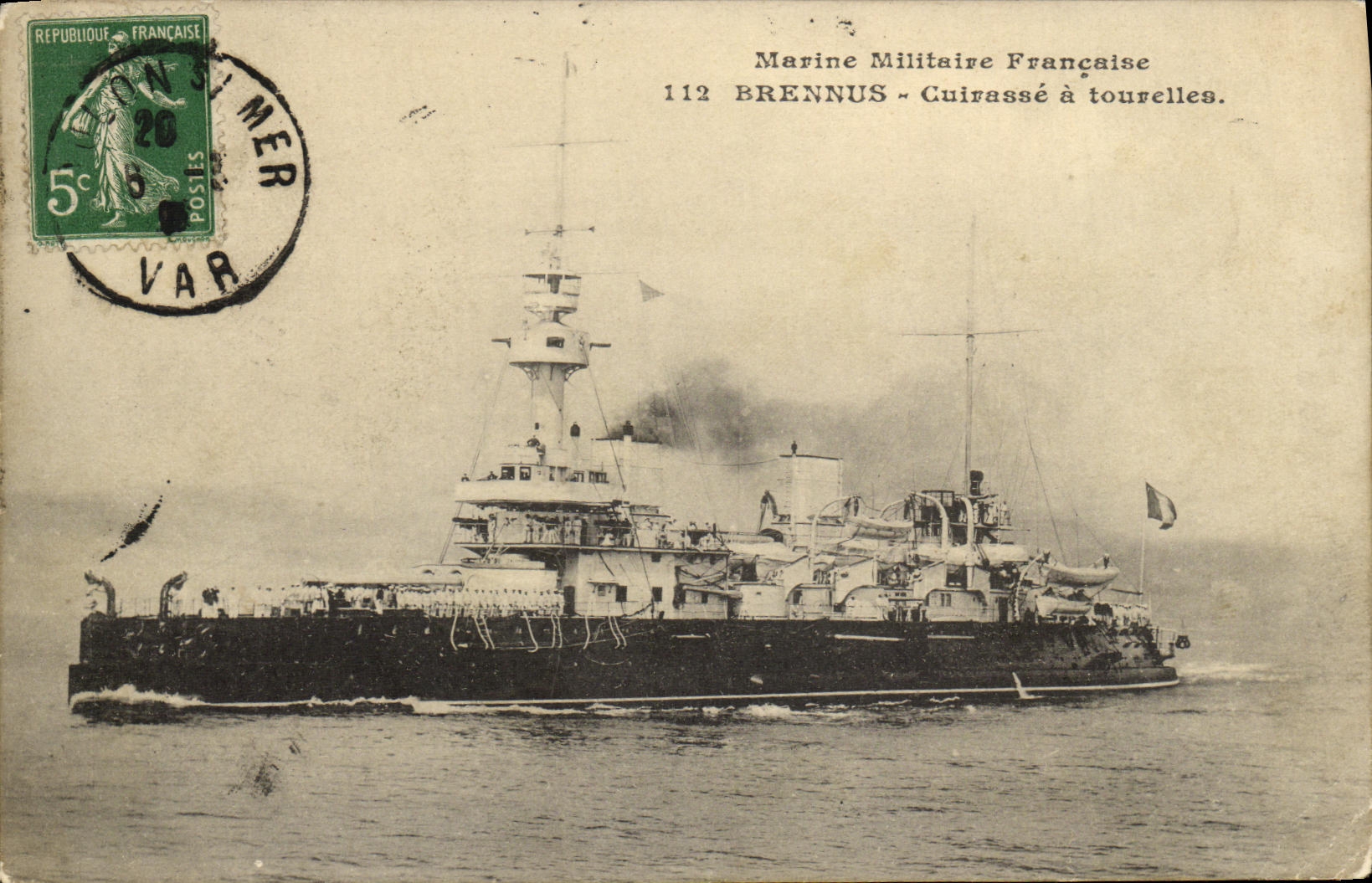 Brennus — Cuirassé à tourelles — Marine Militaire Française