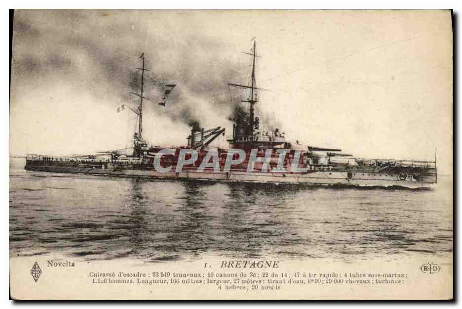 CPA Bateau Guerre Bretagne Cuirasse d escadre