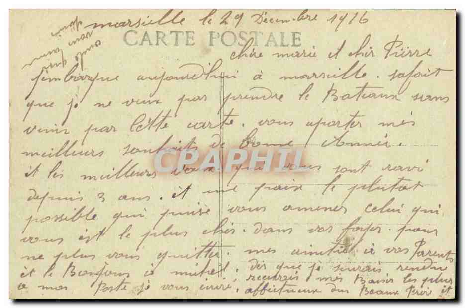 CPA Bateau Guerre Guerre Navale S S Britannia Croiseur auxiliaire de 1er rang Affecte au transport des troupes en Orient — Verso