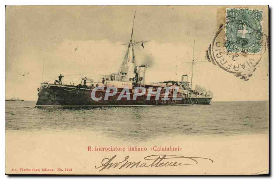 CPA Bateau Guerre R Incrociatore italiano Calatafimi