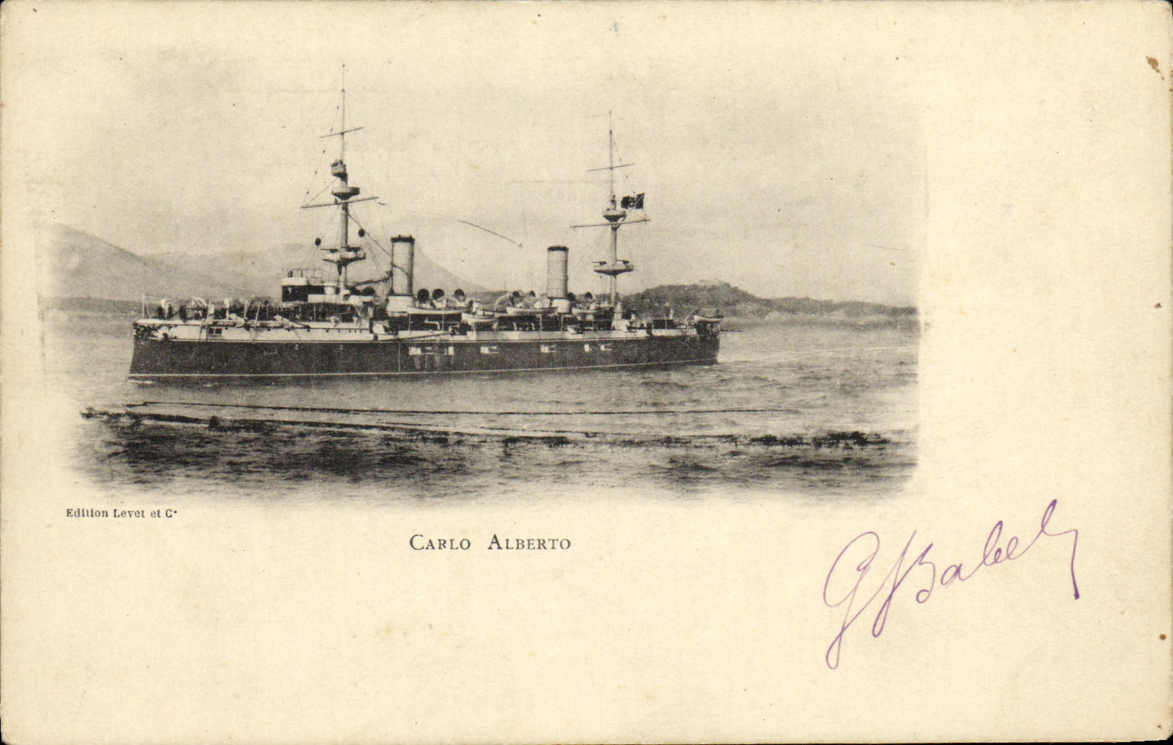 CPA Bateau Guerre Carlo Alberto