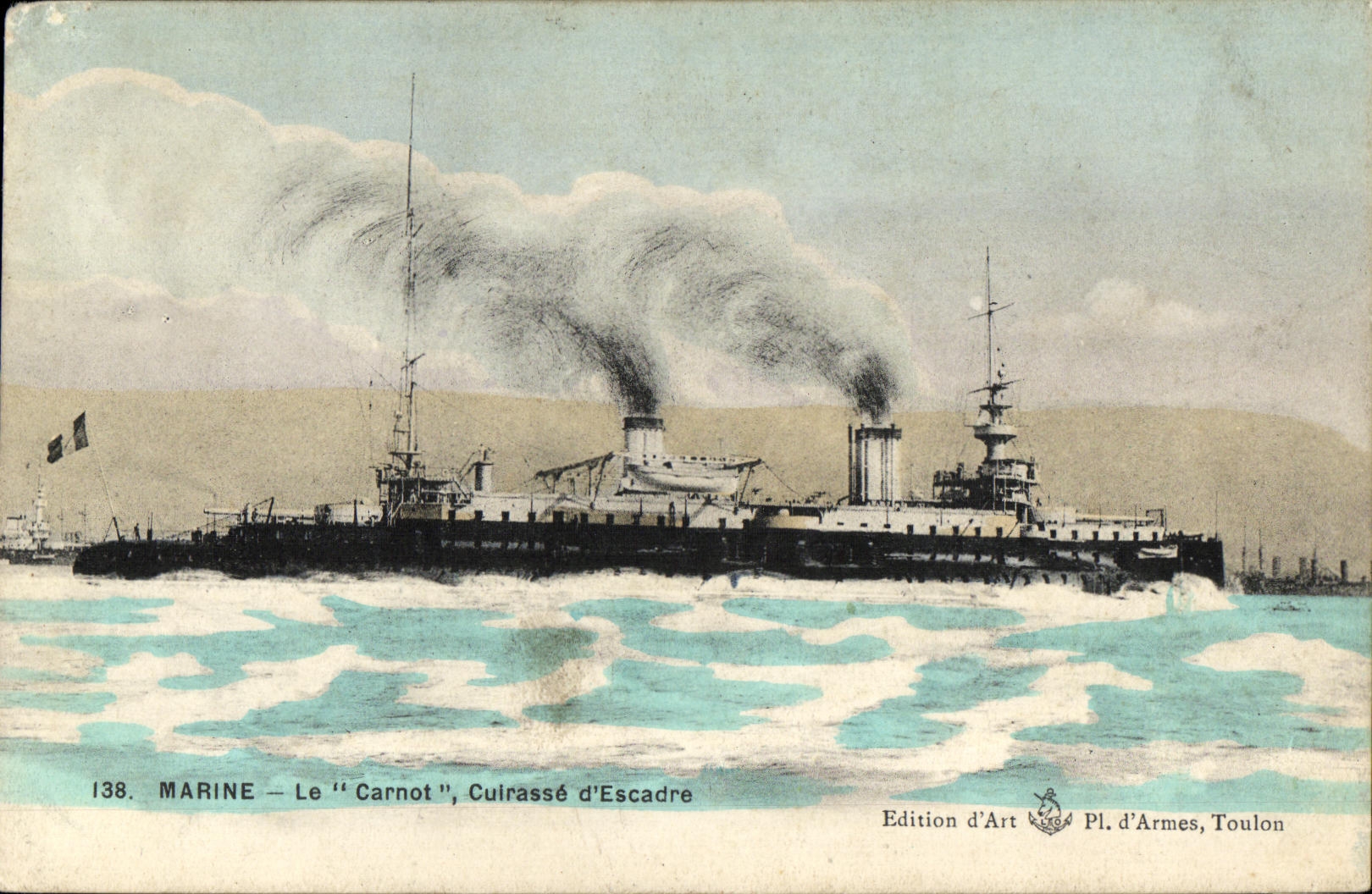 CPA Bateau Guerre Marine Le Carnot Cuirasse d Escadre