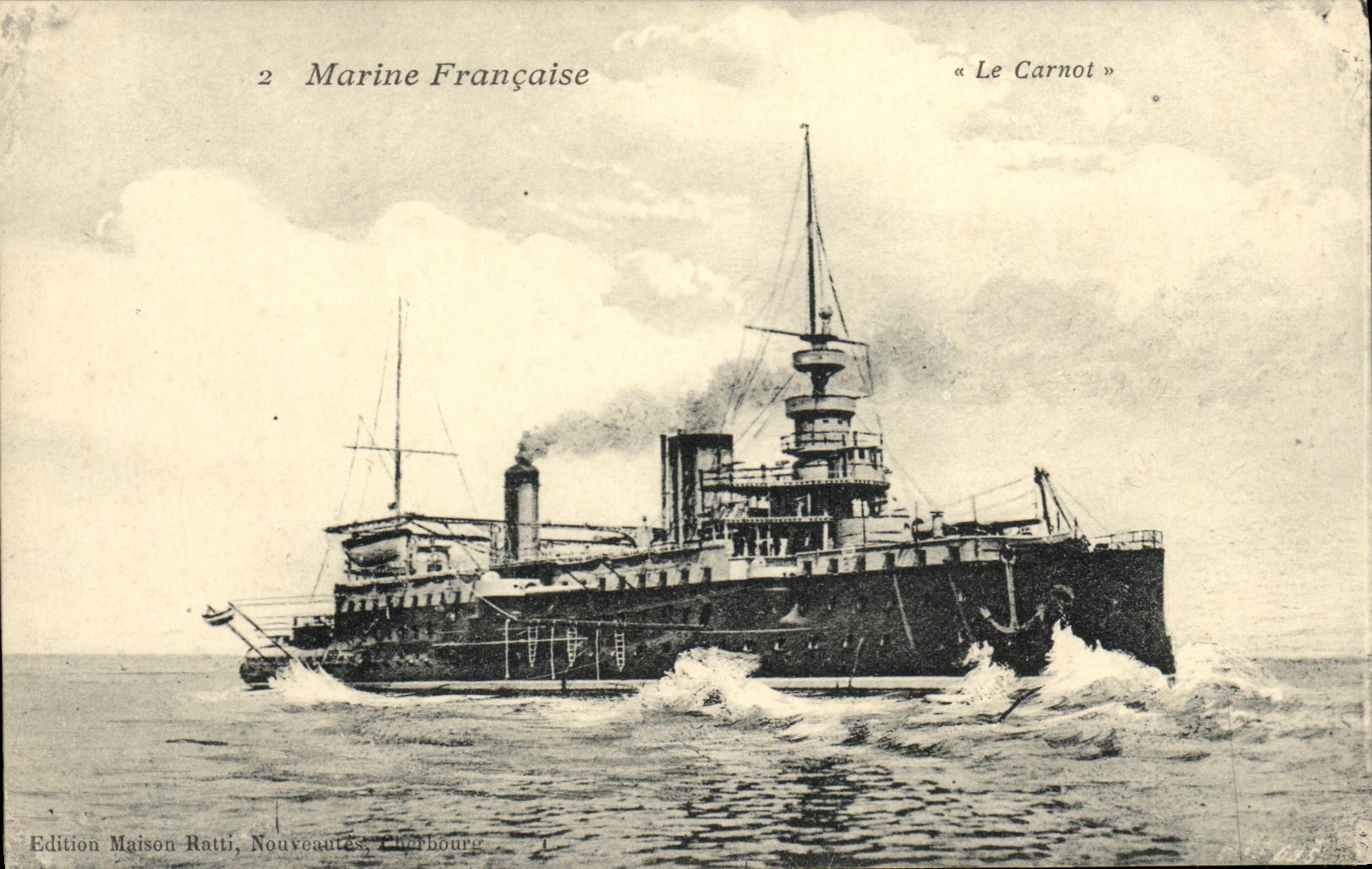 CPA Bateau Guerre Marine Francaise Le Carnot
